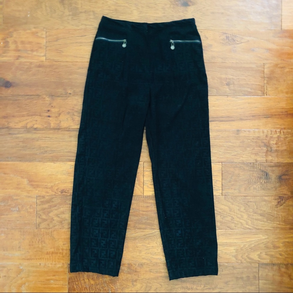 Authentic FENDI Vintage Rare Black Velvet Pants